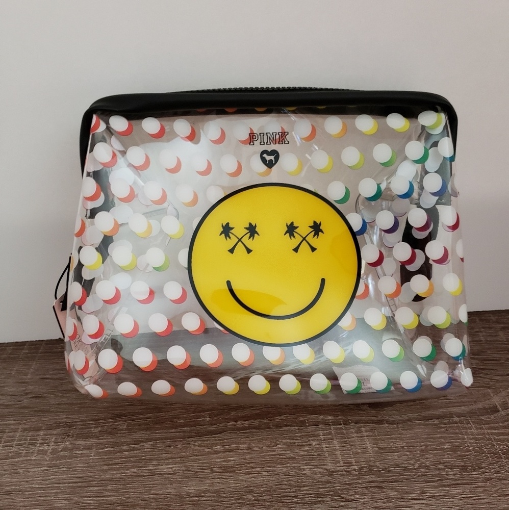 Victoria's Secret PINK Smiley Beauty Cosmetix Bag